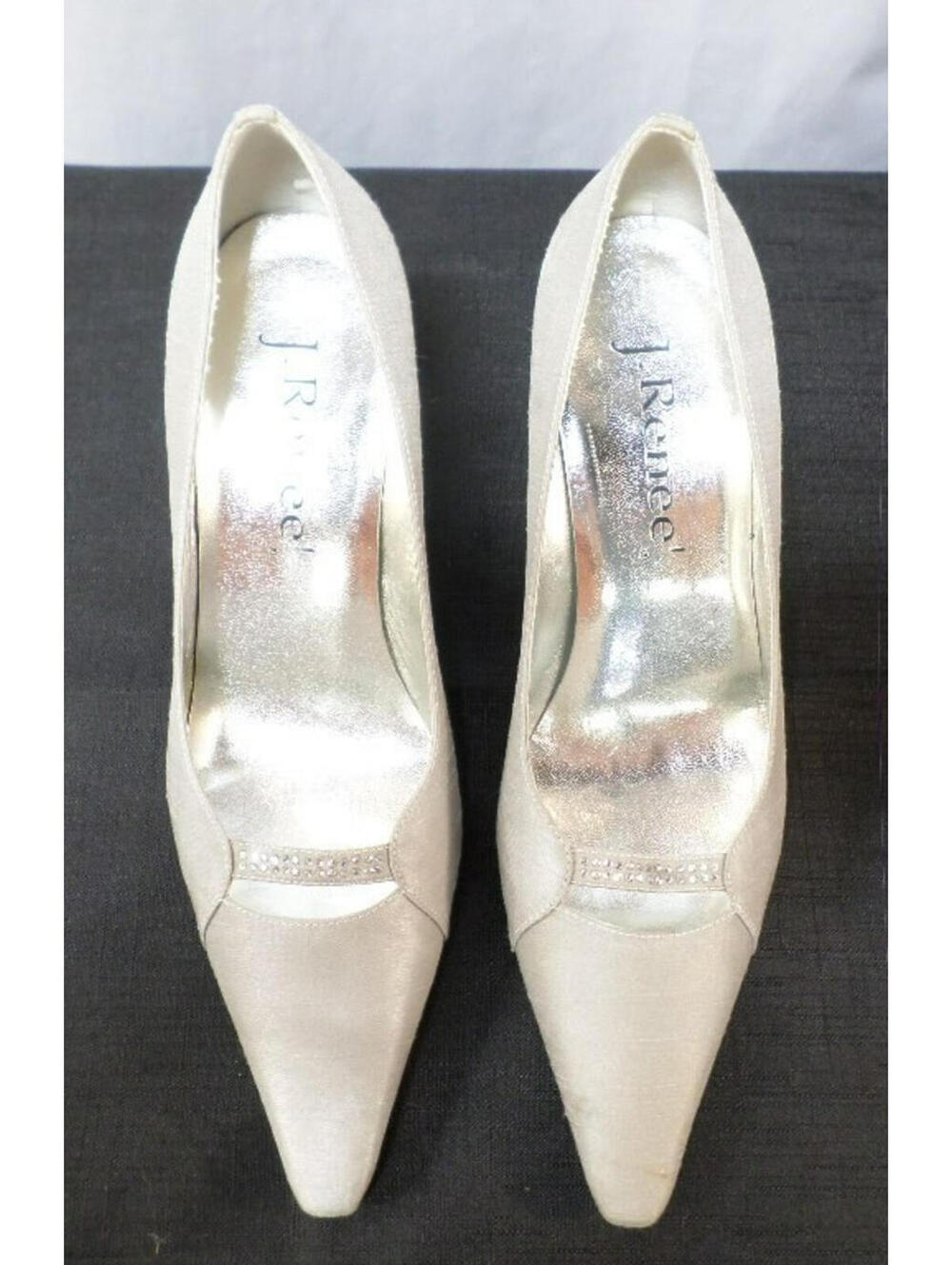DESIGNER J. RENEE GALAXY POINTED TOE HIGH HEELS SILVER SHOES WOMEN'S 7 1/2M